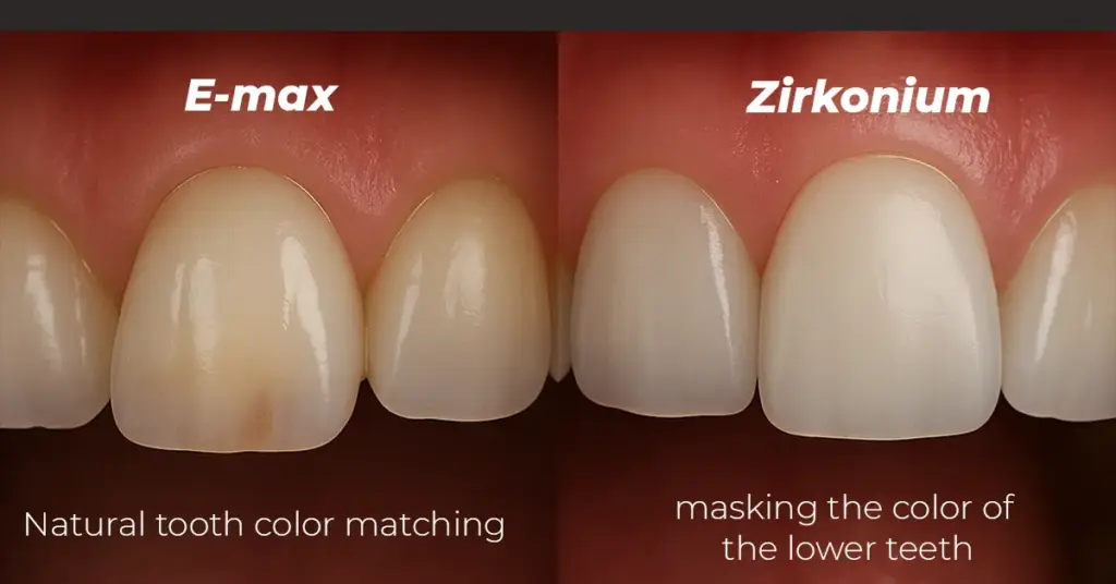 Zirconium or Emax-materials