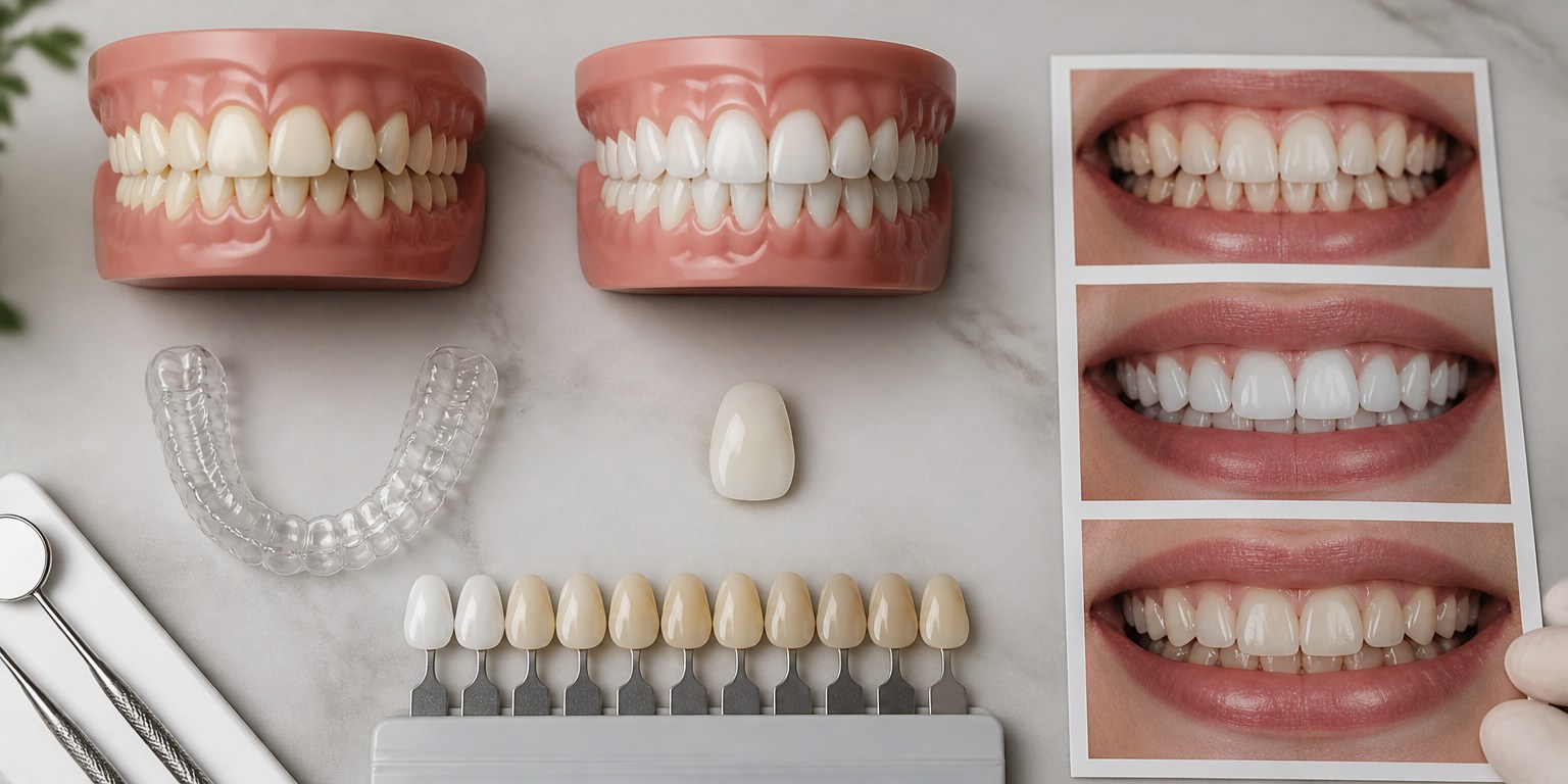 Dental treatment-planning materials for deciding between veneers, orthodontics, or a combined approach
