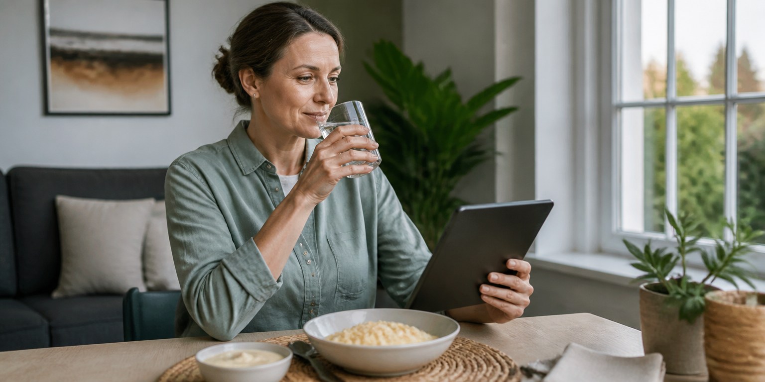 Dental implant patient recovering comfortably at home between treatment trips