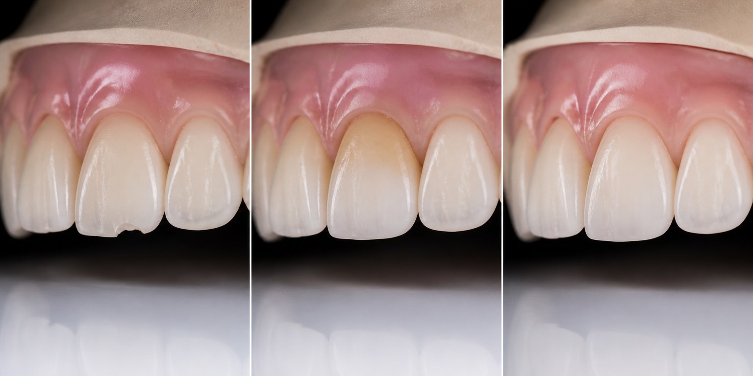 Dental models demonstrating subtle veneer edge and margin changes that may need professional review