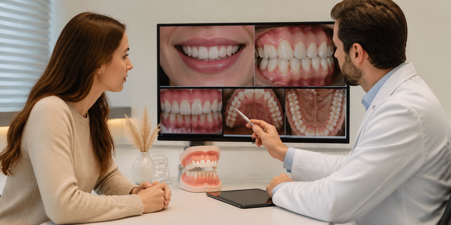 Clinical assessment of oral health and smile goals before Hollywood Smile treatment