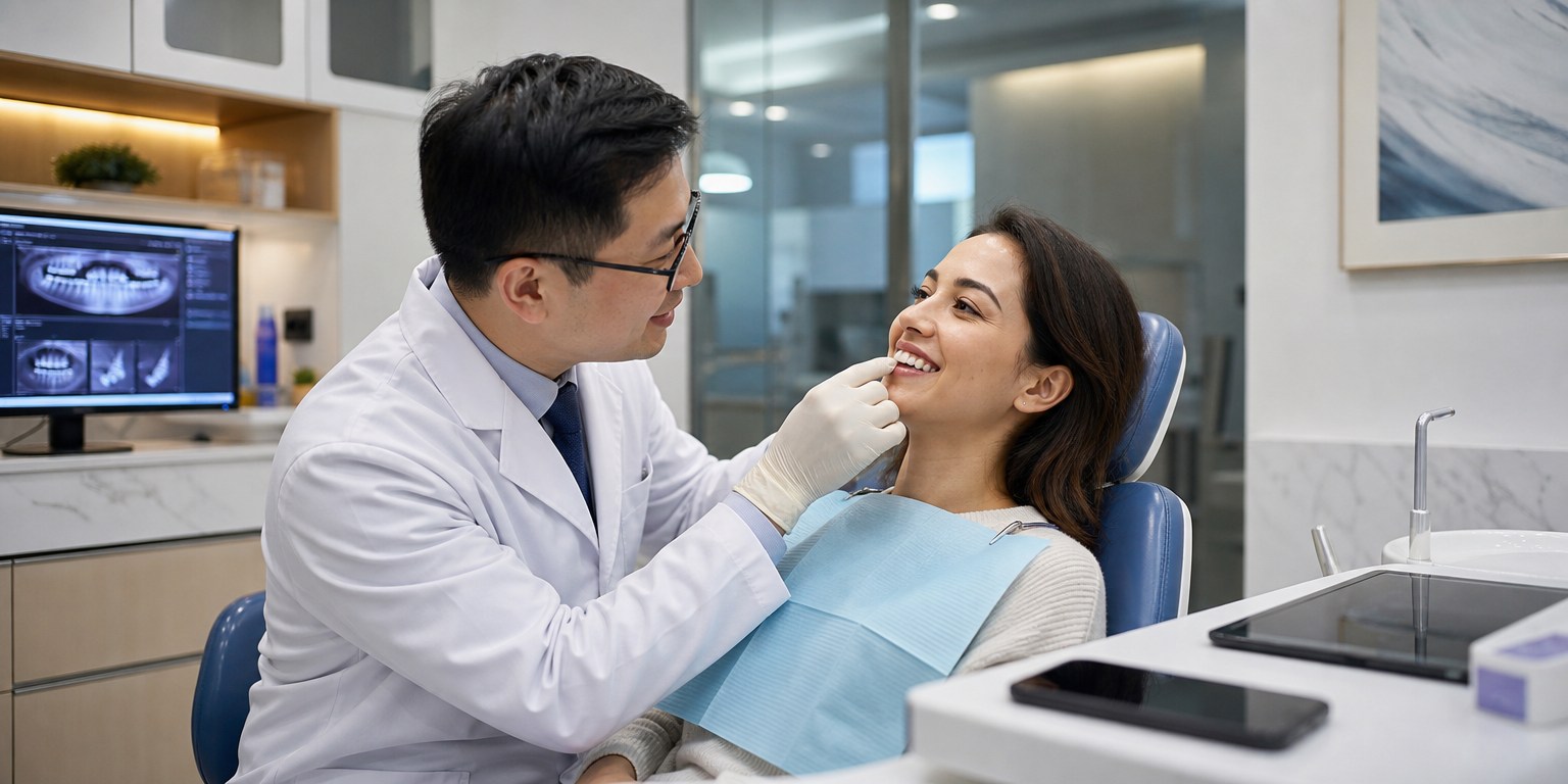 Final clinical check and aftercare planning after Hollywood Smile treatment