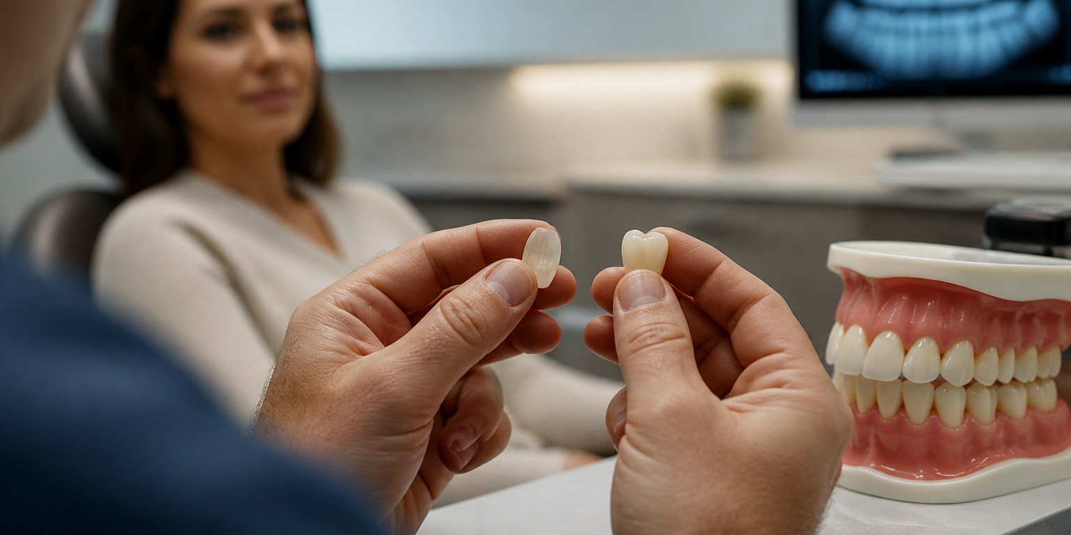 Lamina Kaplama and crown restoration options being compared during Hollywood Smile planning
