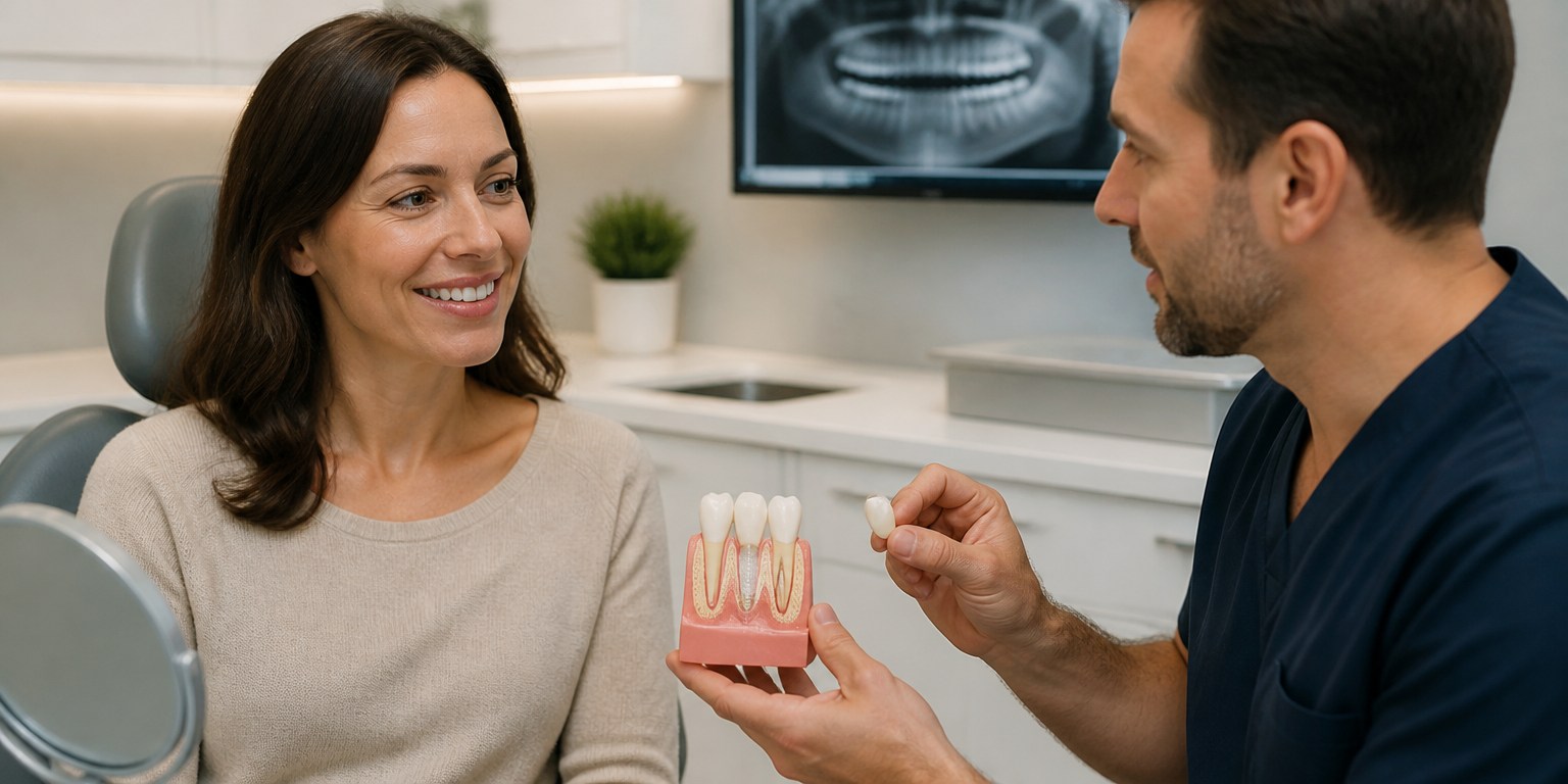 Patient consultation before irreversible tooth preparation for cosmetic dental treatment