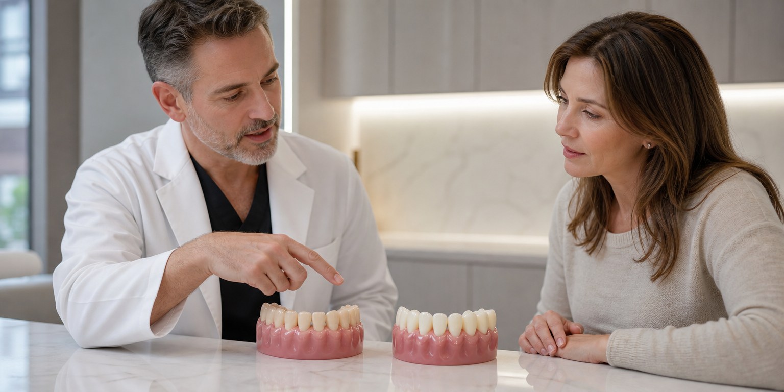Temporary and final dental restorations compared during Hollywood Smile treatment