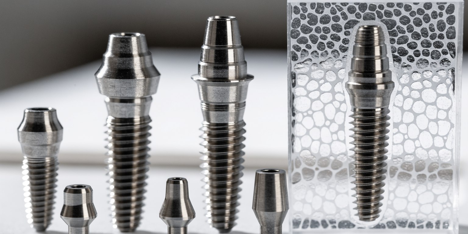 Dental implant fixtures with fine neck threads and conical connections beside matching abutments