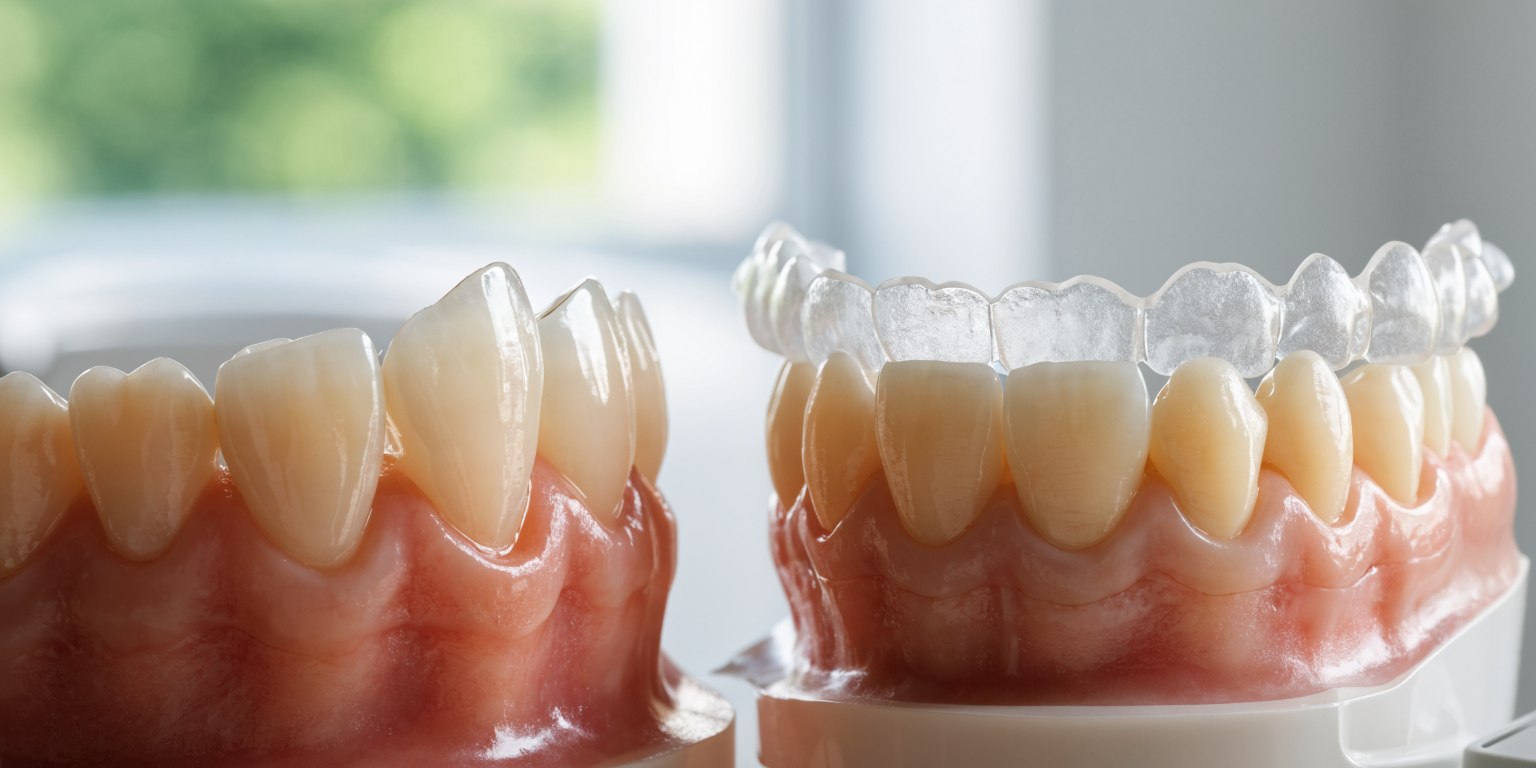 Ceramic veneer concept compared with a clear aligner for mildly crooked front teeth