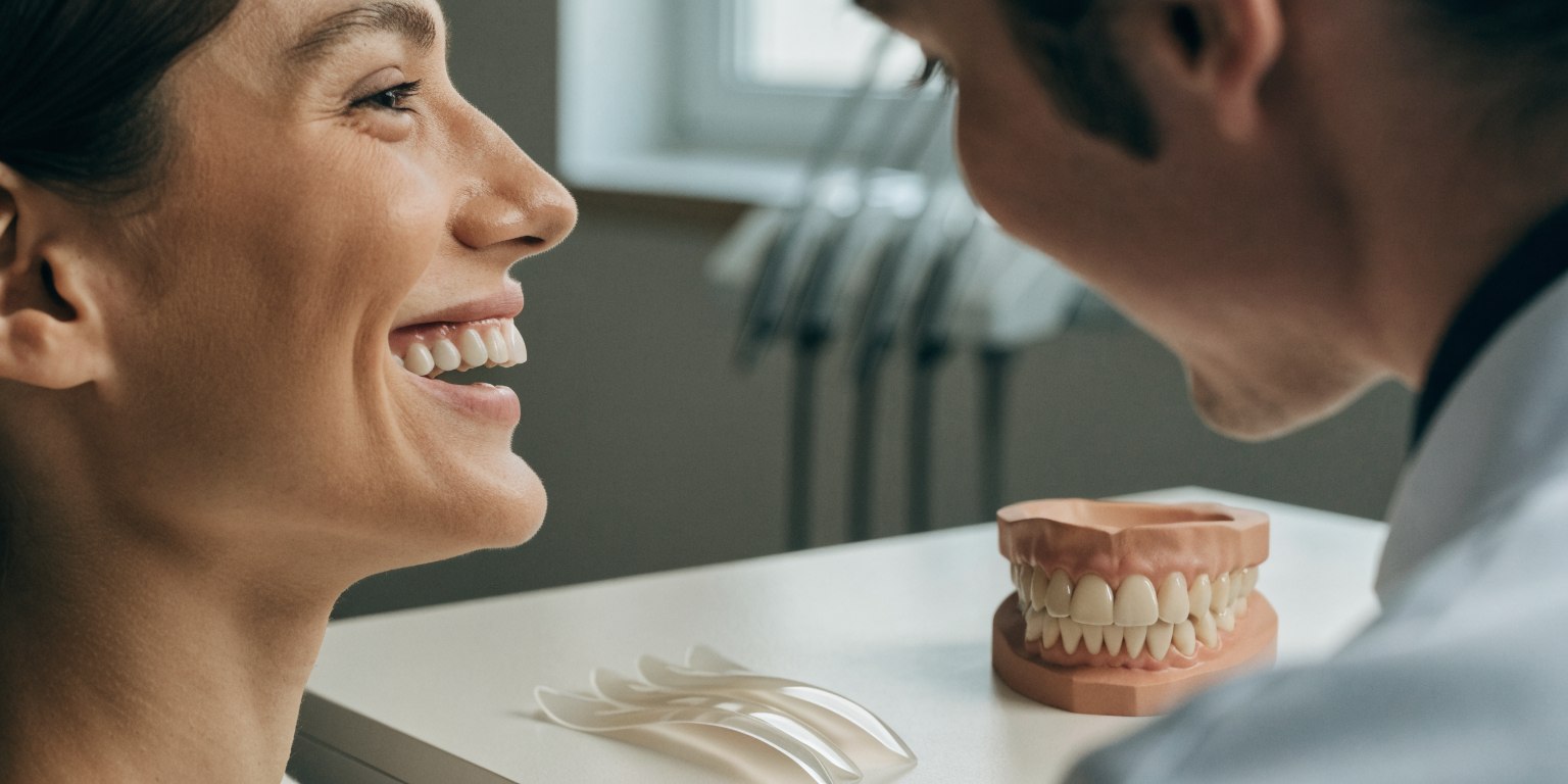 Dentist assessing a patient’s natural smile width before deciding how many E-max veneers may be appropriate