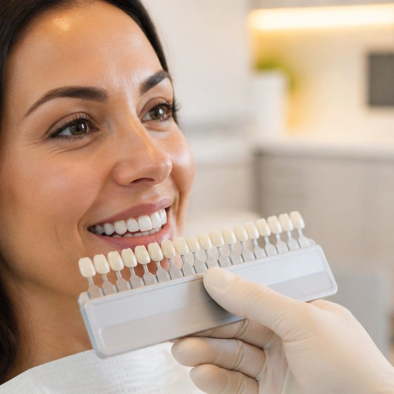 Professional teeth whitening consultation at a dental clinic